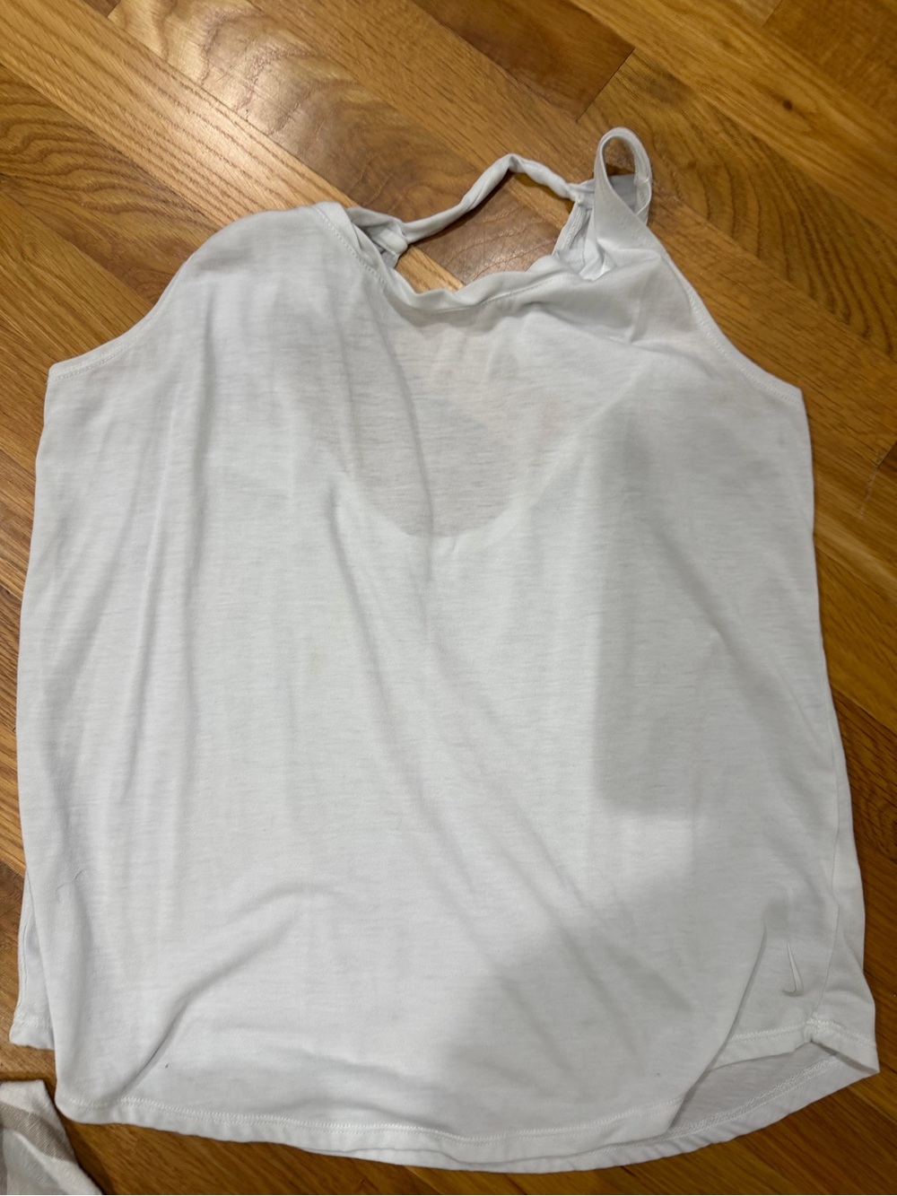 Nike White Twist-Back Muscle Tank